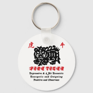 Porte-clés Année chinoise du cadeau 1986 de tigre du feu