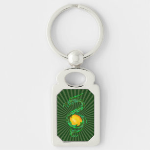 Porte-clés Année chinoise du Dragon Jade Vert