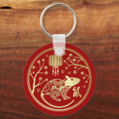 Porte-clés Année chinoise du zodiaque du rat 2020 (Recto)