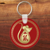 Porte-clés Année chinoise du zodiaque du rat 2020 (Recto)
