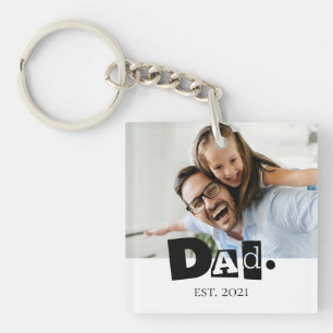 Porte-clés Année de création de papa Photo personnalisée Noël