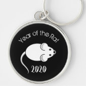 Porte-clés Année de la souris Rat 2020 avec texte (Devant)