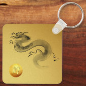 Porte-clés Année Dragon Chinoise Peinture originale Monogramm (Verso)