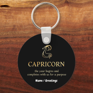 Porte-clés Année du Capricorne commence et se termine avec no