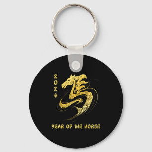 Porte-clés Année du cheval 2026 Bonne année lunaire chinoise
