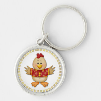 Porte-clés Année du coq drôle mignon de coq