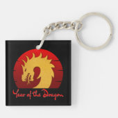 PORTE-CLÉS ANNÉE DU DRAGON OR ROUGE (Dos)