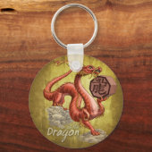 Porte-clés Année du Dragon Zodiac chinois Art (Recto)