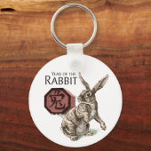 Porte-clés Année du lapin Zodiac chinois Art (Recto)