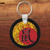 Porte-clés Année du Rat : Rouge et Or (Recto)