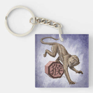 Porte-clés Année du singe Zodiaque chinois