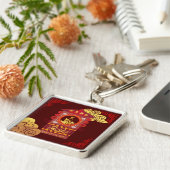 Porte-clés Année stylisée du rat palanquin chinois 2020 SqMK (Côté)