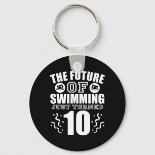 Porte-clés Anniversaire 10 Ans Drôle De Natation Équipe De Na