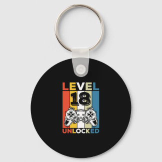 Porte-clés Anniversaire 18e niveau déverrouillé 18 Jeu Vintag