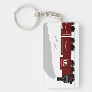 Porte-clés Anniversaire 50e ou tout autre cadeau de train d'â