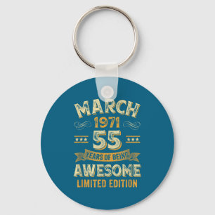 Porte-clés Anniversaire 55 ans de mars 1971 vintage