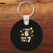 Porte-clés Anniversaire 7 Ans J'avais 6 Ans Maintenant J'ai 7 (Recto)