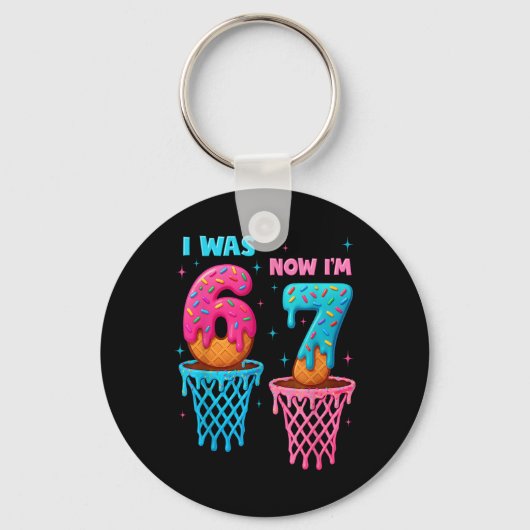 Porte-clés Anniversaire 7 Ans J'avais 6 Ans Maintenant J'ai 7 (Recto)