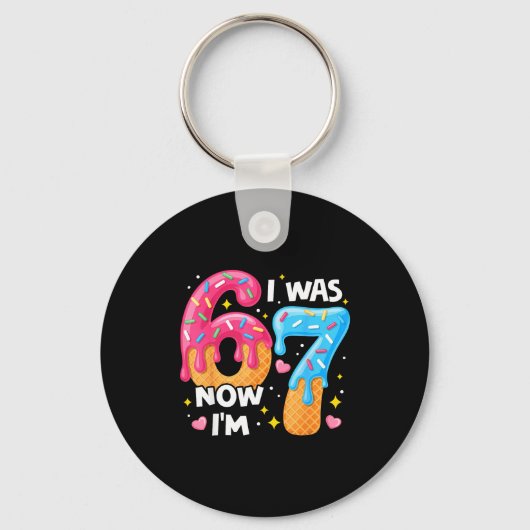 Porte-clés Anniversaire 7 Ans J'avais 6 Ans Maintenant J'ai 7 (Recto)