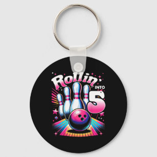 Porte-clés Anniversaire Bowling Roulant Dans 5 Fête 5ème Anni