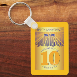 Porte-clés Anniversaire de 10 ans de sobriété   12 Étapes Ray