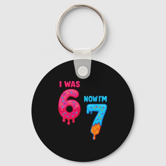 Porte-clés Anniversaire de 7 Ans J'avais 6 Ans Maintenant J'a (Recto)