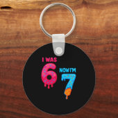Porte-clés Anniversaire de 7 Ans J'avais 6 Ans Maintenant J'a (Recto)