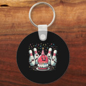 Porte-clés Anniversaire de bowling et fête d'anniversaire pou (Recto)