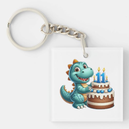 Porte-clés Anniversaire de Dino 11 ans (Devant)