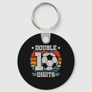 Porte-clés Anniversaire de football - Double Chiffres 10 Ans