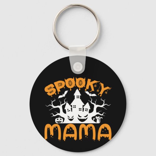 Porte-clés Anniversaire de Halloween Éffrayant Mama (Recto)