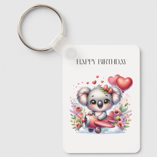 Porte-clés Anniversaire de Koala Volant (Recto)