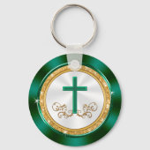 Porte-clés Anniversaire de l'église blanche en or sur command (Verso)
