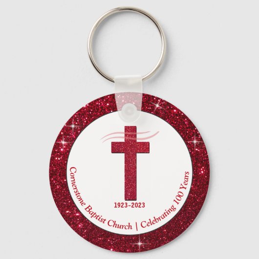 Porte-clés Anniversaire de l'église Souvenir Party Favoriser  (Recto)