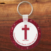 Porte-clés Anniversaire de l'église Souvenir Party Favoriser  (Recto)