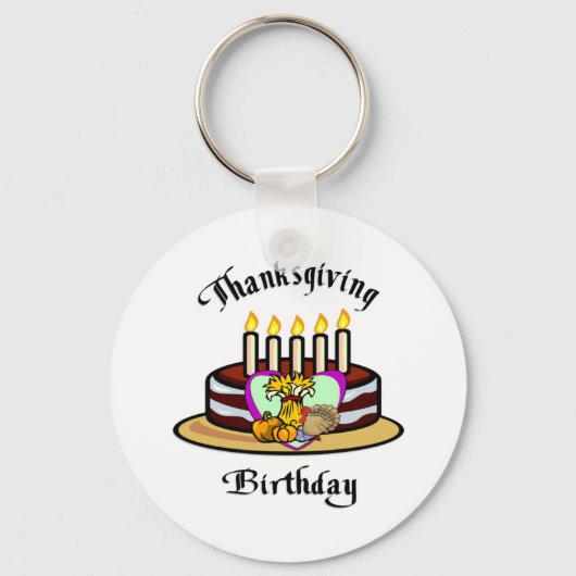 Porte-clés Anniversaire de Thanksgiving (Recto)