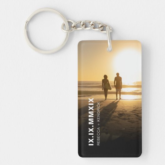 Porte-clés Anniversaire des chiffres romains Date spéciale An (Devant)