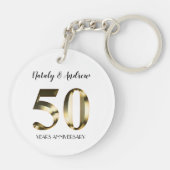 Porte-clés Anniversaire du 50e Mariage d'or métallique (Dos)