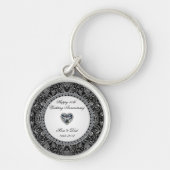 Porte-clés Anniversaire du Mariage Diamond Style Onyx Noir (Devant)