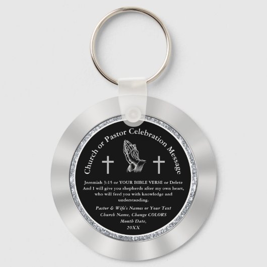 Porte-clés Anniversaire du pasteur Faveurs ou Anniversaire de (Recto)