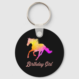 Porte-clés Anniversaire Fille Horse Amateurs Aquarelle Horseb