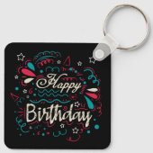 Porte-clés anniversaire heureux décoratif (Dos)