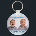 Porte-clés Anniversaire Meilleur Papa Jamais Enfants Photo<br><div class="desc">Pour l'anniversaire de papa cette année,  donnez-lui un mignon porte - clé des enfants ! Personnalisez avec votre propre photo. Le texte et le message,  y compris les couleurs,  sont également entièrement personnalisables.</div>