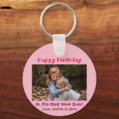 Porte-clés Anniversaire Meilleure maman Ever Enfants Photo (Recto)