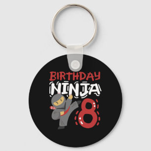Porte-clés Anniversaire Ninja 8 Anniversaire Karaté Enfants 8