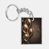 Porte-clés Anniversaire Noir et Or (Devant gauche)
