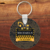 Porte-clés Anniversaire personnalisé en construction (Recto)