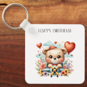Porte-clés Anniversaire Pilote Ours en Peluche (Recto)