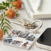 Porte-clés Anniversaire romantique personnalisé Photo Collage (Devant Droit)