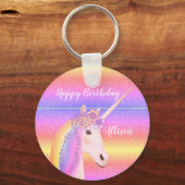 Porte-clés Anniversaire Unicorn Rainbow Parties scintillant p (Recto)
